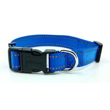 Nobleza nylonový obojok s reflexným šitím 2 x 30 - 50 cm modrý